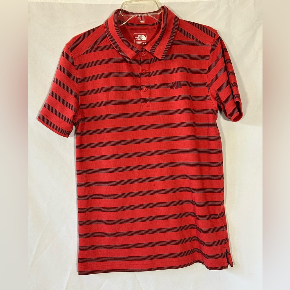 THE NORTH FACE RED FLASH DRY HIKING GOLF PERFORMANCE POLO SHIRT MENS MEDIUM
